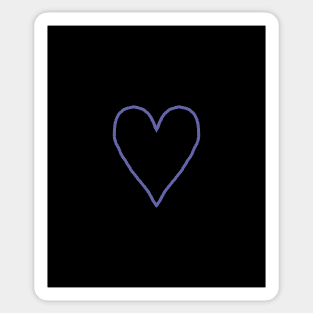 Small Very Peri Periwinkle Blue Love Heart Line Art Color of the Year 2022 Sticker